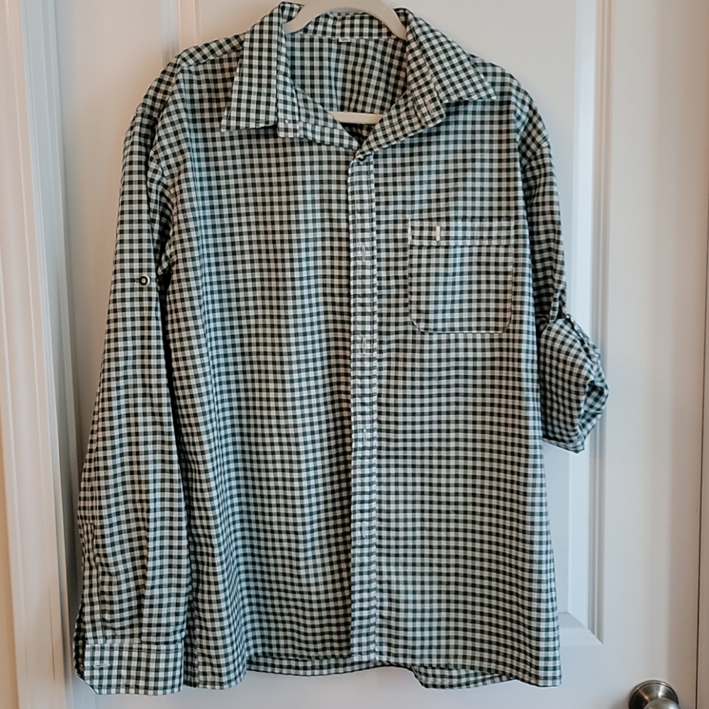 Lederhosen shirt, green,  2XL